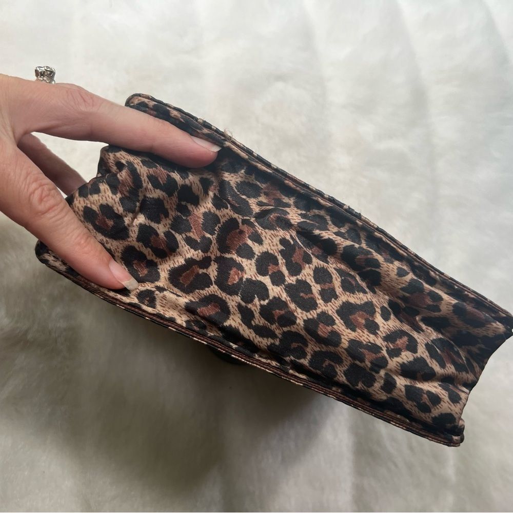 Pouchee Thin Wallet Leopard Print Satin Purse - image 8
